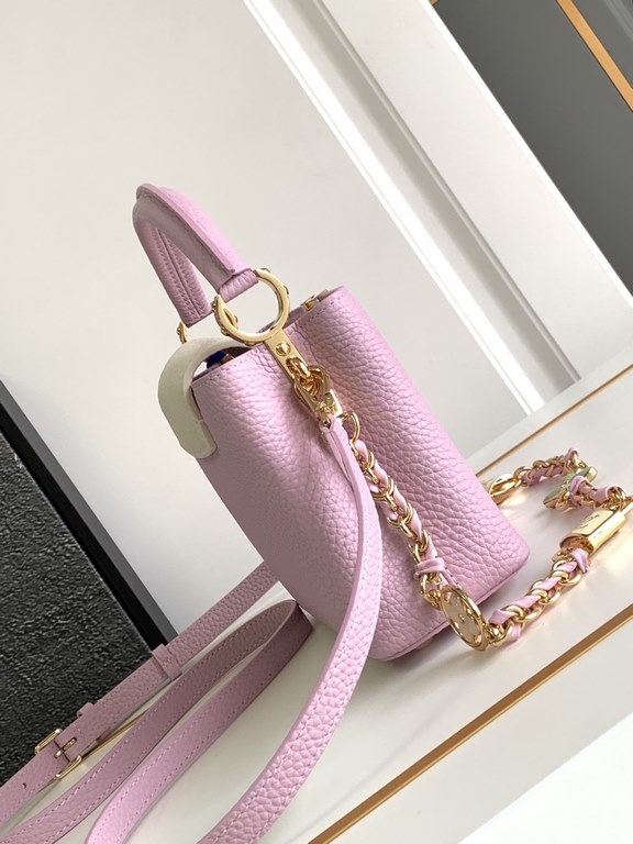 [Special original] M23951 Pink (Dynamic Chip Edition) Leather is Italy A grade leather is in the quality, hardware, fabrics, handmade, oil edges, A-grade production Size 21x14x8CM bonded number