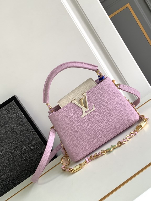 [Special original] M23951 Pink (Dynamic Chip Edition) Leather is Italy A grade leather is in the quality, hardware, fabrics, handmade, oil edges, A-grade production Size 21x14x8CM bonded number