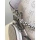 ExtraordinaryM58791 Pearlescent Gray] M57068 M57201 This Bella bucket bag is crafted from cutout cowhide leather with a metallic sheen that accentuates the perforated Monogram pattern. The sleek silhouette and round-neck