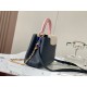 Extraordinary[Extra Fine Original Leather   M20708 Black with Light Cherry Blossom Pink Floral Triple]The Capucines medium handbag basks in the baptism of the new season the metallic Monogram florals are hand-polished an