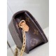 M82509 vintage 】Lily wallet on chain is made from Monogram canvas and combines a sleek rectangular shape with a subtle vintage look. Its flap features gold-tone panels, studs and the Louis Vuitton logo. Large enough to c