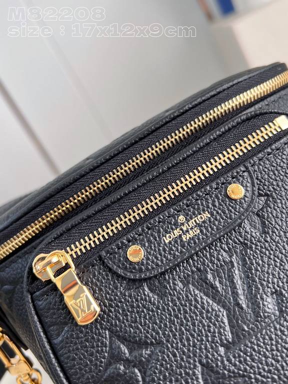 Exclusive M82208 Black Embossed] Louis Vuitton's soft take on the trendy fanny pack design, the Mini Bumbag is crafted from Monogram Empreinte leather and features a zippered main compartment and zippered pockets embelli