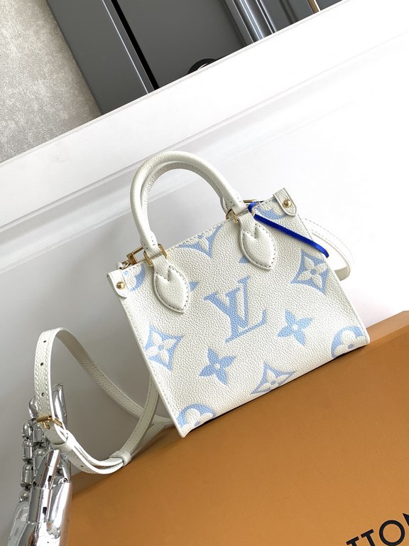 [Special original] M46993 white blue (dynamic chip version) leather is Italian A grade leather is in the quality, hardware, fabrics, handmade, oil edges, A grade production Size 18x15x8.5Cm