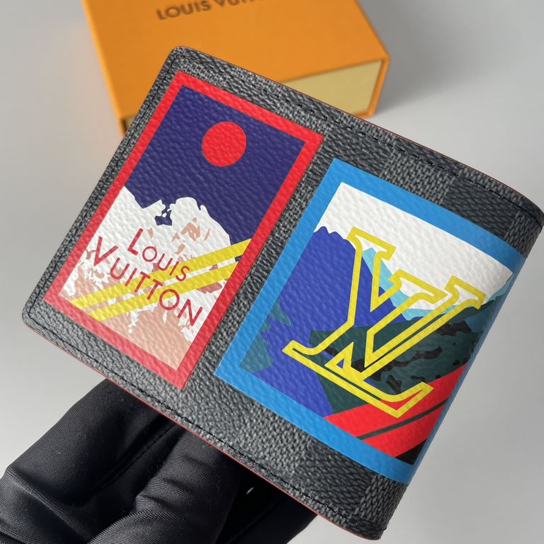 Top    Overseas Original N60091 Exclusive Photographs!Winter 2018 Brazza money clip in Damier Graphite canvas fabric with LV Alp themed design. The classic Louis Vuitton characteristic elements are integrated into the lo