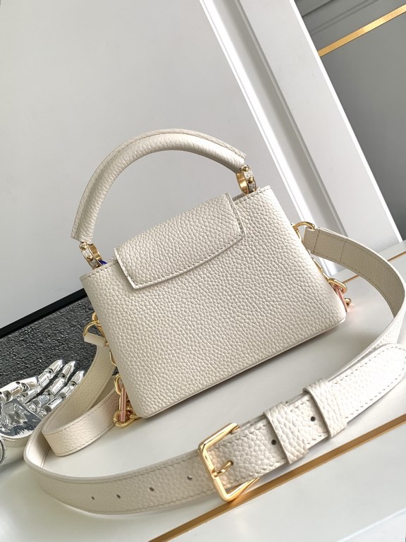 [Special original] M24683 Pearl White (Dynamic Chip Edition) Leather is Italy A grade leather is in the quality, hardware, fabrics, handmade, oil edge, A-grade production Size 21x14x8CM bonded number