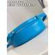 MM22593 BLUE] A Loop bag in cowhide leather with a miniature Monogram pattern. The colorful silkscreened LV monogram logo and Monogram floral pattern create a gentle contrast with the body of the bag. The chain and iconi