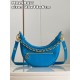 MM22593 BLUE] A Loop bag in cowhide leather with a miniature Monogram pattern. The colorful silkscreened LV monogram logo and Monogram floral pattern create a gentle contrast with the body of the bag. The chain and iconi