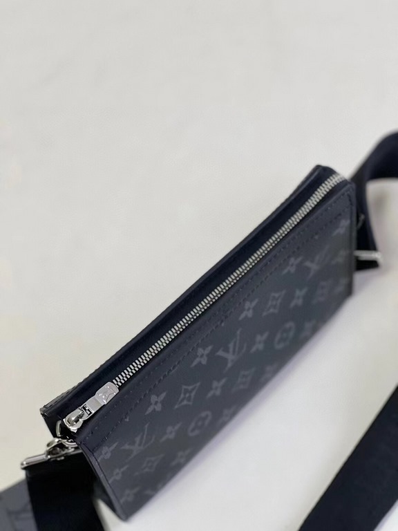 The M81018 Alpha Wearable Wallet with Monogram Eclipse canvas and leather trim holds a cell phone and small money clip. The wide-opening design and side organza construction allows for easy access and the adjustable shou