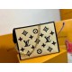 M82521, LV Wash Bag, Cosmetic Bag Chain is crafted from natural cotton with a black flower bet lettering pattern and coordinating leather trim. This model was inspired by the Poche Toilette cosmetic bag created in 1901, 