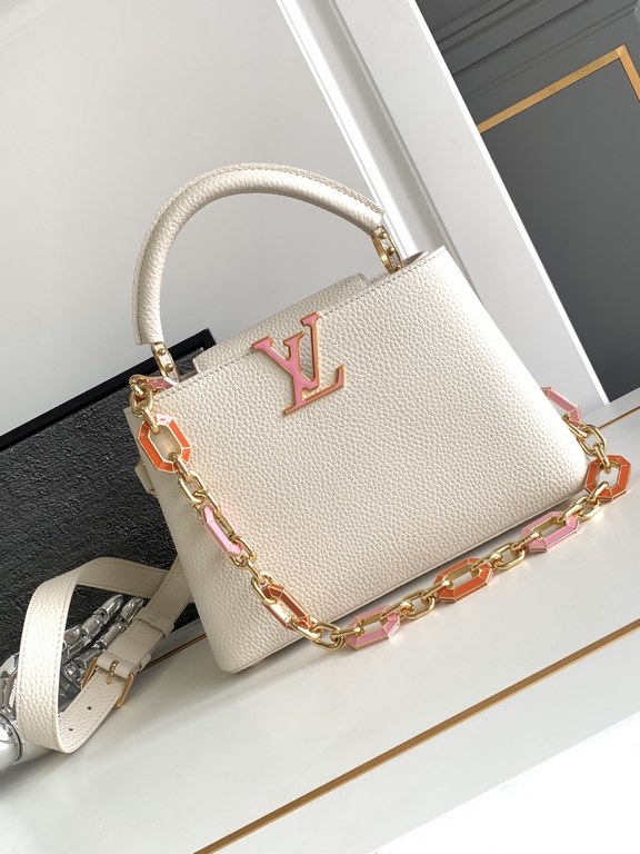 [Special original] M24684 Pearl White (Dynamic Chip Edition) Leather is Italy A grade leather is in the quality, hardware, fabrics, handmade, oil edge, A-grade production Size 27x18x9CM bonded number