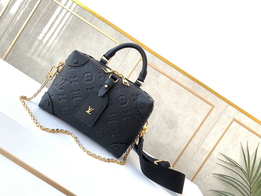 Top of the lineCrafted from embossed Monogram Empreinte leather, the Petite Malle Souple is a soft-sided version of the now iconic Petite Malle. Incorporating studded leather corners and a logoed leather luggage tag, it 