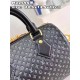 M22595 Black The Speedy 20 handbag from the Nanogram special collection is made of cowhide leather with a miniature version of the Monogram pattern. The chic silhouette is recognizable by its engraved padlock and feature