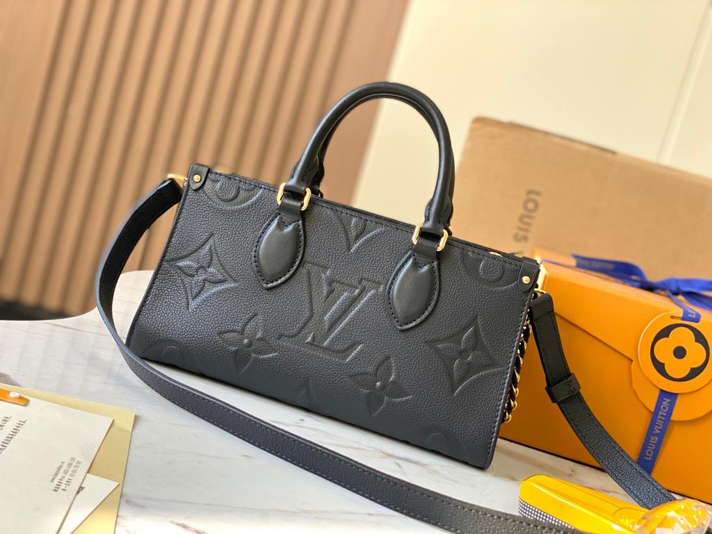 OnTheGo East West Handbag - Giant Monogram Empreinte LeatherIntroducing the Ays OnTheGo small tote bag design, the East West's ample shape is reinvented in Monogram Empreinte leather with a Giant Monogram embossed on the