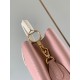 M59465 Rose Pink with Pearl Platinum Buckle]A modern clash of shades in full-grain cowhide leather, this Capucines BB bag features the iconic LV alphabet and side loops, top handles and a detachable shoulder strap for ve