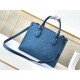 Top  M45653Blue M45661This Onthego mini shopper bag shows off the Monogram pattern to its best advantage, with large letters embossed on soft grained cowhide leather, an ample interior to hold a laptop and other office s