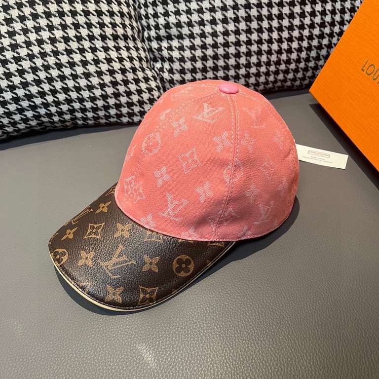 LV (Louis Vuitton).With box cloth bag, LV (Louis Vuitton) new original single baseball cap, old flower splicing, 11 open mold customized, original denim fabric   counter old flower leather, workmanship is meticulous and 