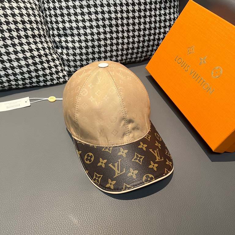 LV (Louis Vuitton) new original single baseball cap.With box cloth bag, LV (Louis Vuitton) new original single baseball cap, old flower splicing, 11 open mold customized, original printing satin fabric   counter old flow