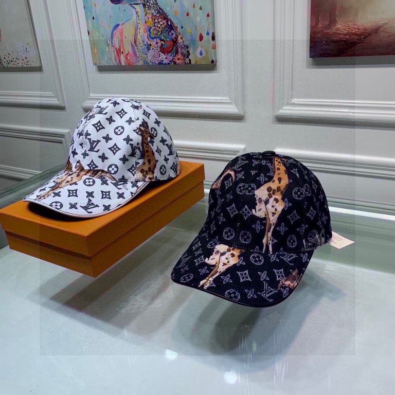 LV Louis Vuitton baseball cap.With box cloth bag, LV Louis Vuitton new original single baseball cap, animal silkscreen, 11 open mold customized, original silkscreen satin fabric   head layer cowhide, fashionable and hand