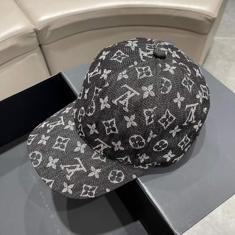 2023 new LV Louis Vuitton new original single baseball cap, LV denim jacquard, counter 11 open mold customized, original canvas fabric, lightweight and breathable! Awesome quality, base head circumference 56, patch adjus