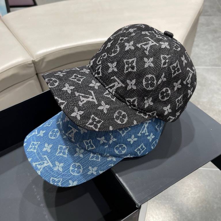 2023 new LV Louis Vuitton new original single baseball cap, LV denim jacquard, counter 11 open mold customized, original canvas fabric, lightweight and breathable! Awesome quality, base head circumference 56, patch adjus