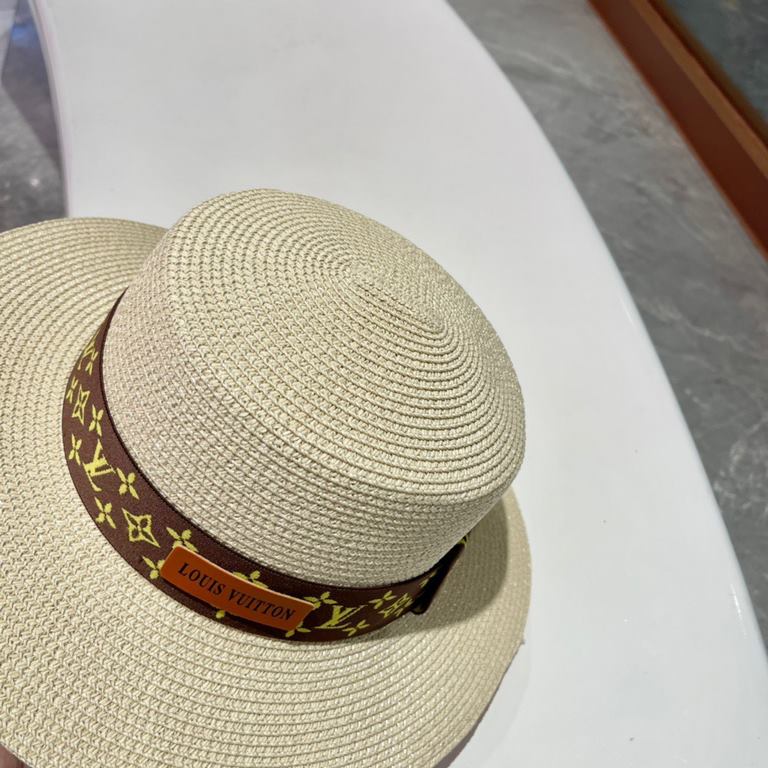 LV flat cap  flat straw hat  straw hat beach hat