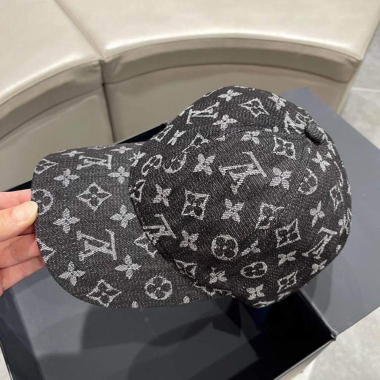 2023 new LV Louis Vuitton new original single baseball cap, LV denim jacquard, counter 11 open mold customized, original canvas fabric, lightweight and breathable! Awesome quality, base head circumference 56, patch adjus