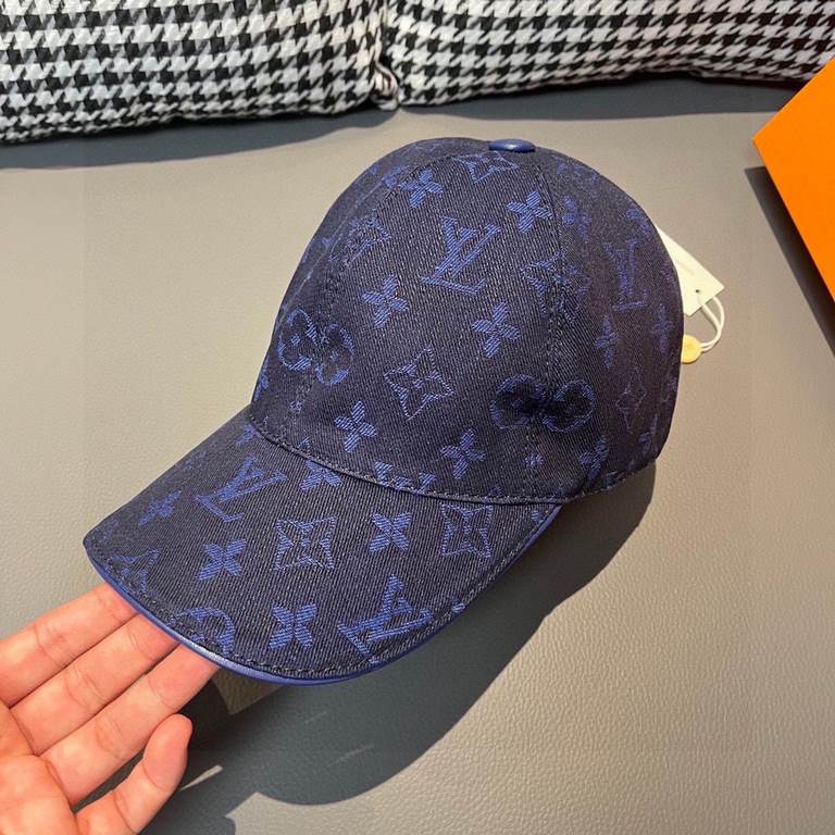 Thelv jacquard upgraded shipping! Fabric upgraded, accurate pair of flowers!With box bag, LV Louis Vuitton new original single baseball cap, LV cowboy jacquard, counter 11 open mold customized, original canvas fabric   h