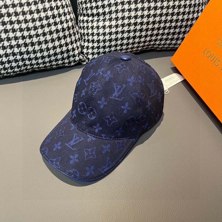 Thelv jacquard upgraded shipping! Fabric upgraded, accurate pair of flowers!With box bag, LV Louis Vuitton new original single baseball cap, LV cowboy jacquard, counter 11 open mold customized, original canvas fabric   h