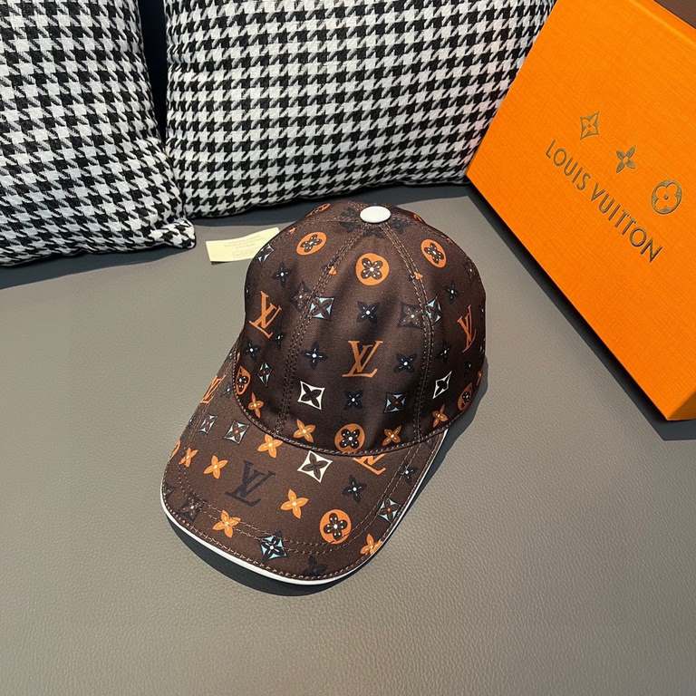 With box bag, LV (Louis Vuitton) new original single baseball cap, counter 11 open mold customized, original canvas material   head layer cowhide, lightweight and breathable! Awesome quality, the base head circumference 