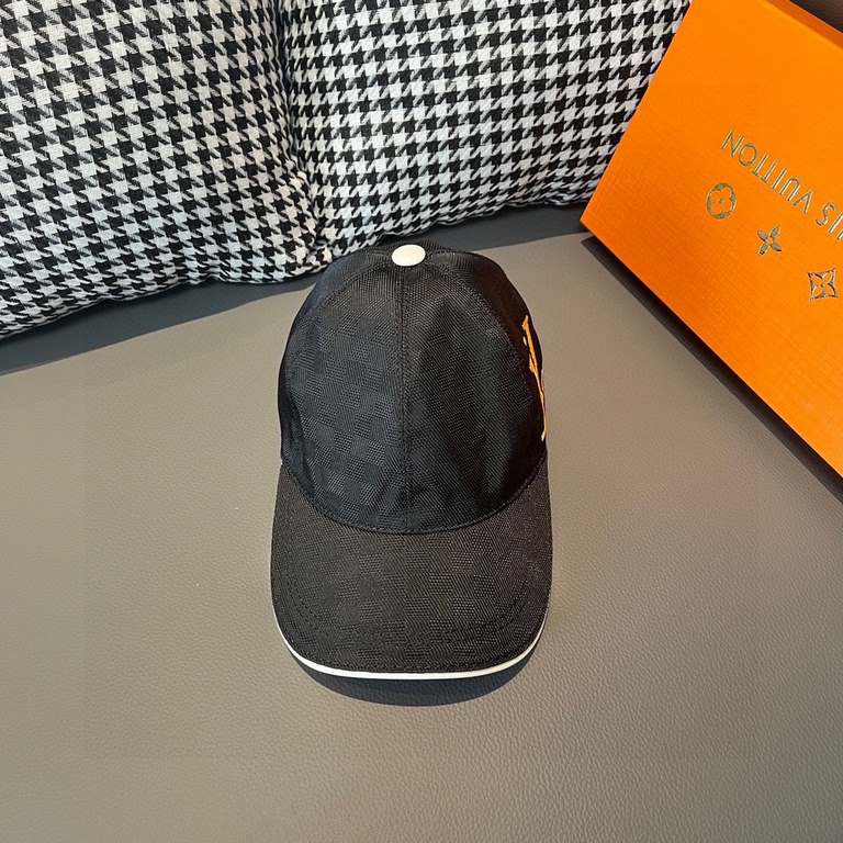 With packaging cloth bag, LV Louis Vuitton new original single baseball cap, classic checkerboard grid, 11 open mold customized, the original counter fabric   head layer cowhide, small square fashion handsome quality is 