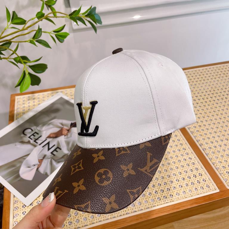 LV (Louis Vuitton) new original single baseball cap, 11 open mold customized, original printing satin fabric   counter old flower leather, meticulous and perfect workmanship, awesome quality, base head circumference 56, 