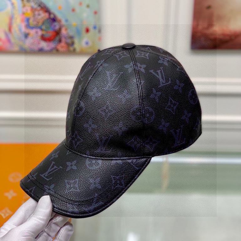 The cap is made of PU leather and head-layer cowhide.With packaging cloth bag, LV Louis Vuitton classic original single baseball cap, classic old flower, 11 open mold customized, the original counter PU leather   head la