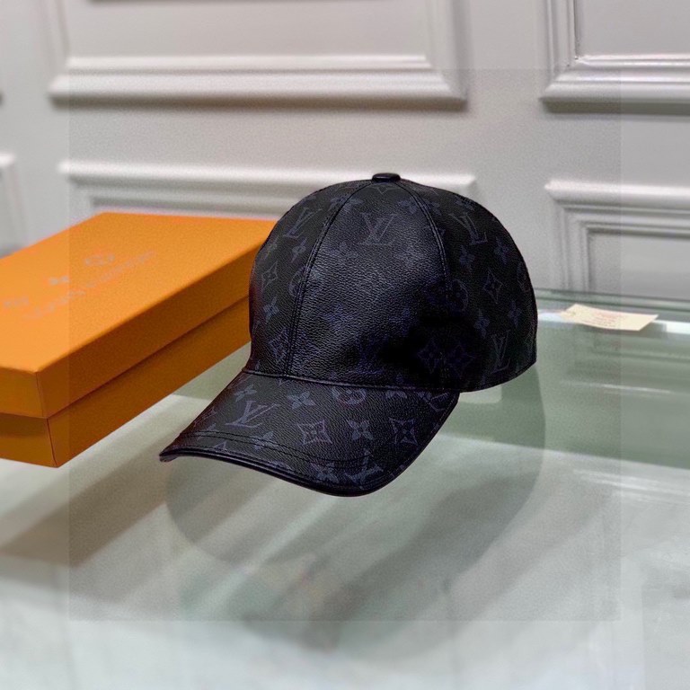 The cap is made of PU leather and head-layer cowhide.With packaging cloth bag, LV Louis Vuitton classic original single baseball cap, classic old flower, 11 open mold customized, the original counter PU leather   head la