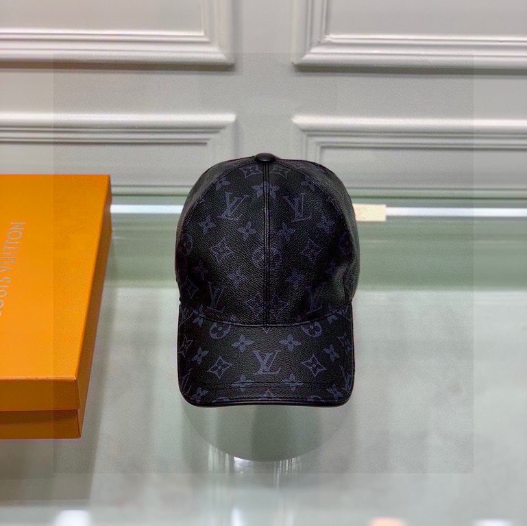 The cap is made of PU leather and head-layer cowhide.With packaging cloth bag, LV Louis Vuitton classic original single baseball cap, classic old flower, 11 open mold customized, the original counter PU leather   head la