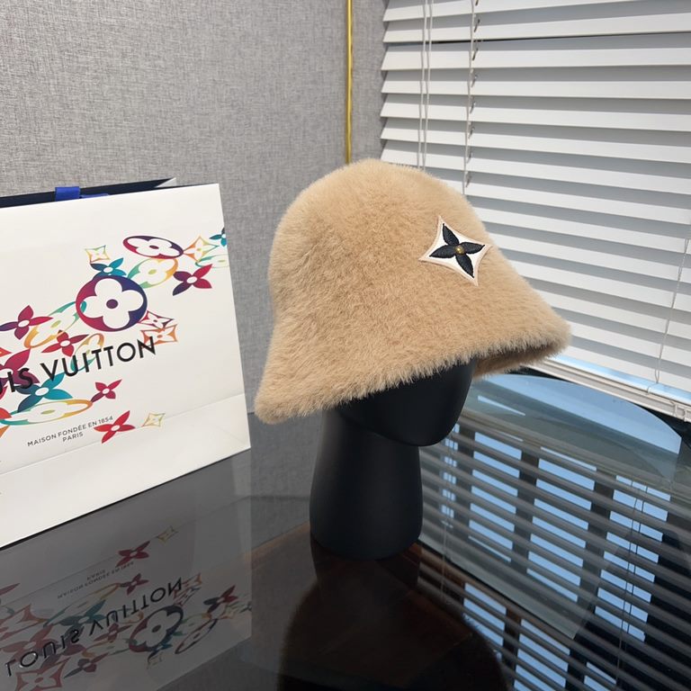 SpecialLV Louis Vuitton   Hat Bucket Hat Fall and Winter 2023 Explosive New Cashmere Basin Hat Plush Fisherman's Hat Female