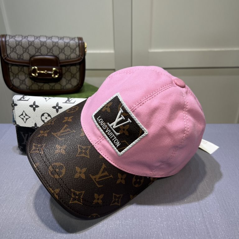 LV (Louis Vuitton) new original single baseball cap, LV embroidery, counter 11 open mold customized, original canvas fabric   head layer cowhide, fine embroidery! Awesome quality, base head circumference 56, patch adjust