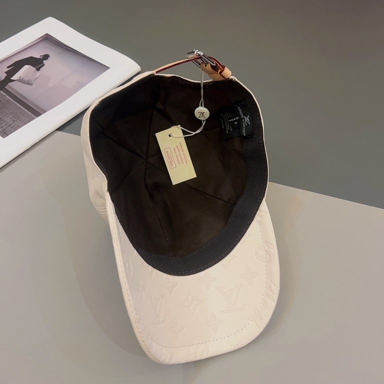 LVLouis Vuitton   High Version, Men's and Women's New MONOGRAM SHADOW Embossed Printed Leather Hat