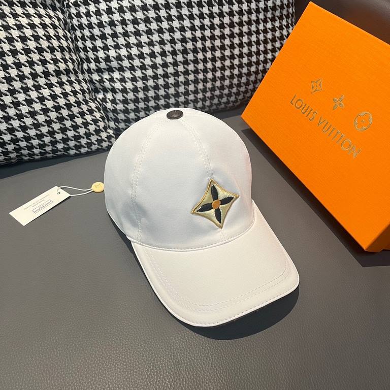 New ShipmentsNew model shipmentWith box cloth bag, LV (Louis Vuitton) new original single baseball cap, LV four-leaf flower embroidery, counter 11 open mold customized, original cotton fabric   head layer cowhide, fine e