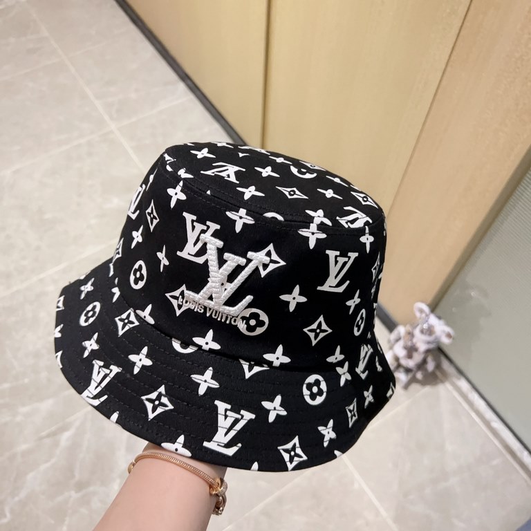 With dust bag [LV Louis Vuitton] 2023 summer new counter men and women's models sun shading fisherman's hat, the big names ship, super convenient! Good match! Out on the street must have