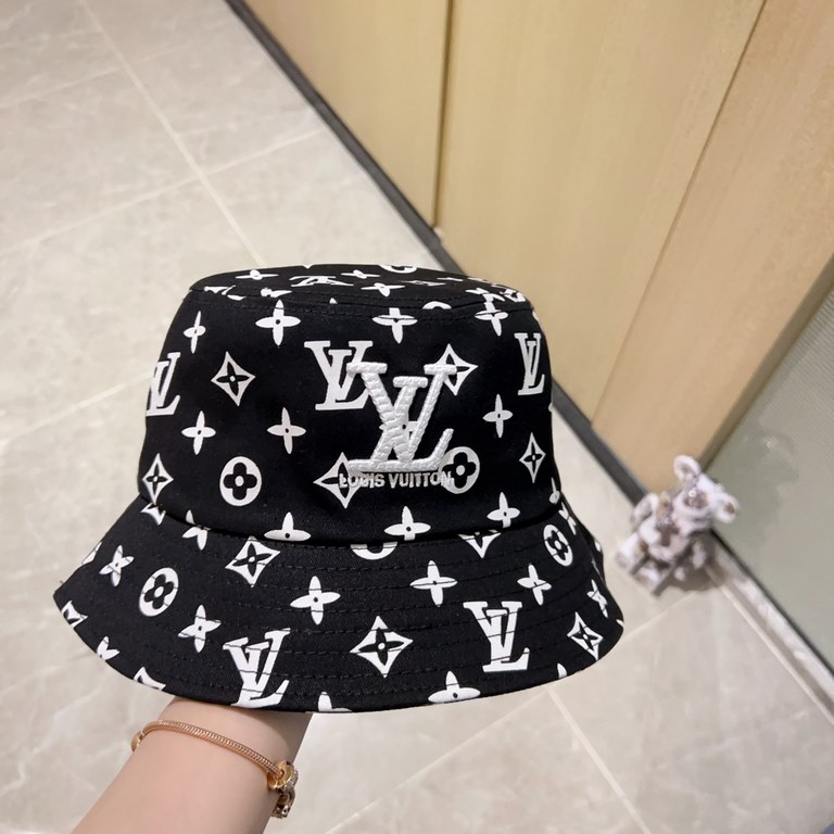 With dust bag [LV Louis Vuitton] 2023 summer new counter men and women's models sun shading fisherman's hat, the big names ship, super convenient! Good match! Out on the street must have