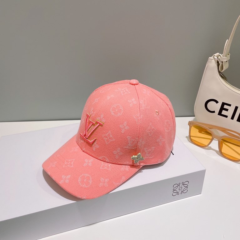 LV   counter new Louis Vuitton home embroidery baseball cap, simple and generous Men and women universal sun hat