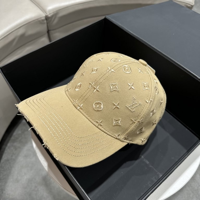 LV Louis Vuitton] new full print logo pattern models baseball cap, counter synchronization shipments, big name models with super good, hurry to get!