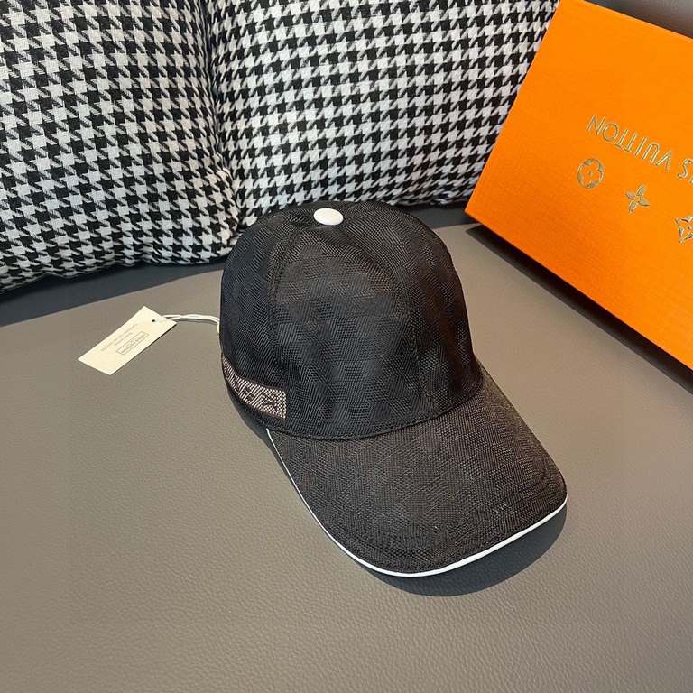 With packaging cloth bag, LV Louis Vuitton new original single baseball cap, classic checkerboard grid, 11 open mold customized, the original counter fabric   head layer cowhide, small square fashion handsome quality is 