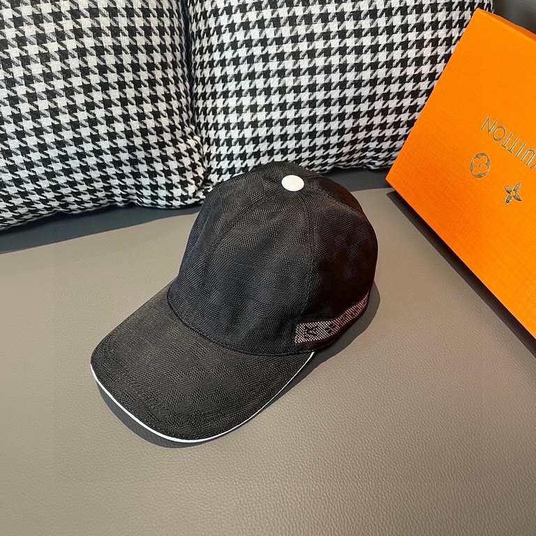 With packaging cloth bag, LV Louis Vuitton new original single baseball cap, classic checkerboard grid, 11 open mold customized, the original counter fabric   head layer cowhide, small square fashion handsome quality is 