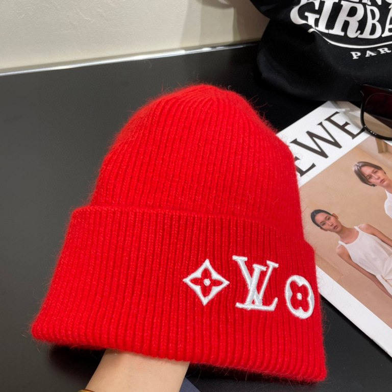 Special P LV Louis Vuitton official website classic knit cap! Little red book hot selling explosive models! Wear a god! Men and women with the same models, thickened warmer, fashionable and popular   texture first-class,