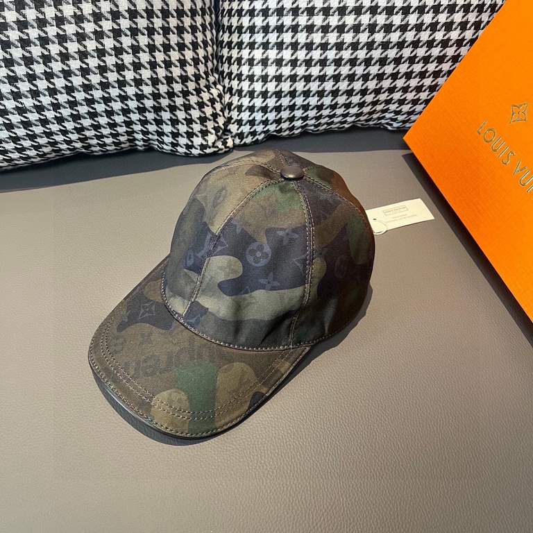 LV (Louis Vuitton) new original single baseball cap.With box cloth bag, LV (Louis Vuitton) new original single baseball cap, camouflage LV, counter 11 open mold customized, original canvas material   head layer cowhide, 