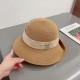 LV Louis Vuitton Straw Hat, rolled design, old flower webbing, celebrity style, head circumference 57cm