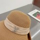 LV Louis Vuitton Straw Hat, rolled design, old flower webbing, celebrity style, head circumference 57cm