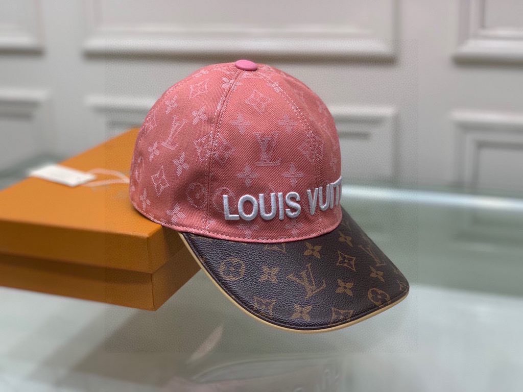 LV (Louis Vuitton).With box cloth bag, LV (Louis Vuitton) new original single baseball cap, old flower splicing, 11 open mold customized, original denim fabric   counter old flower cloth, meticulous and perfect workmansh