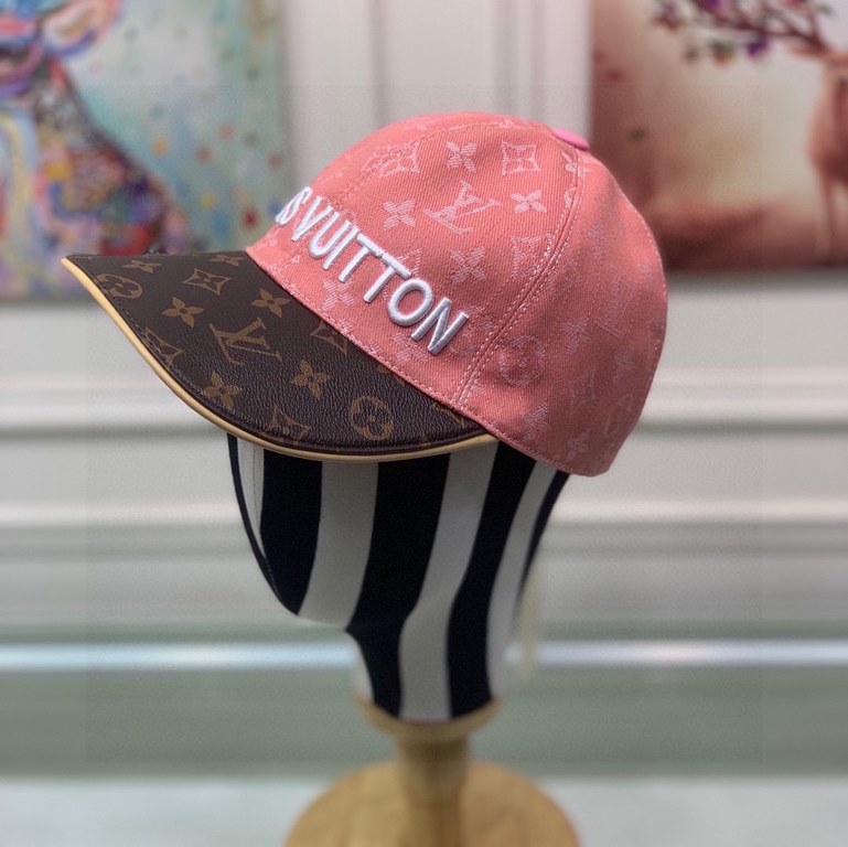 LV (Louis Vuitton).With box cloth bag, LV (Louis Vuitton) new original single baseball cap, old flower splicing, 11 open mold customized, original denim fabric   counter old flower cloth, meticulous and perfect workmansh